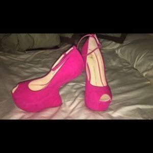 Giuseppe Zanotti No-Heel Ankle-Strap Pump, Fuchsia